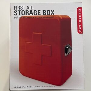 Kirkland First Aid Red Metal Storage Box